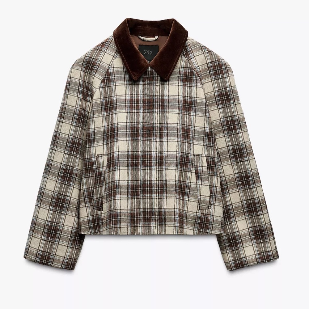 Zara Plaid Cape Jacket